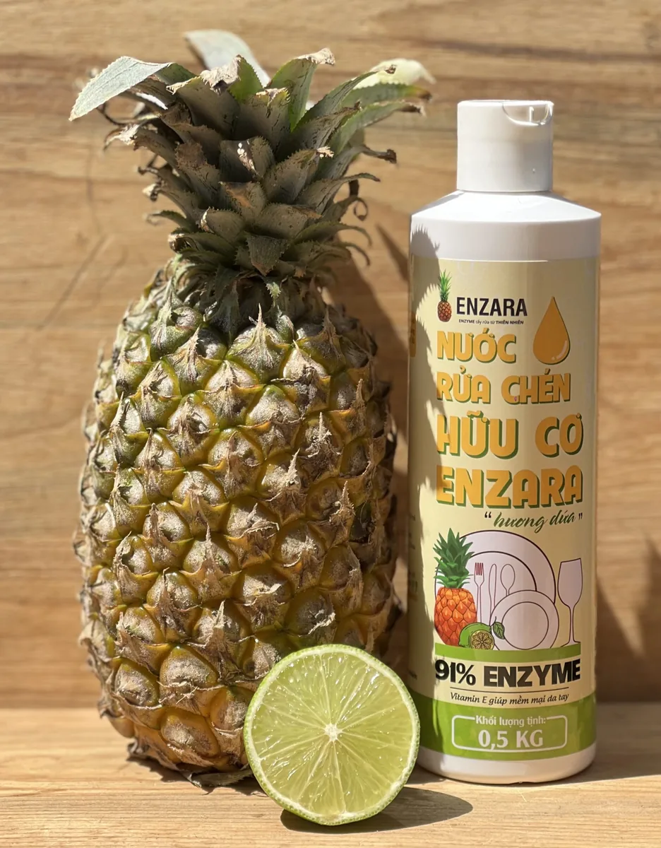 Nước rửa chén ENZARA hương dứa cạnh quả dứa